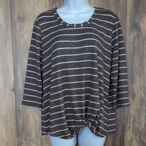 Corvia Striped Long Sleeve Knit Sweater Top XL             M139